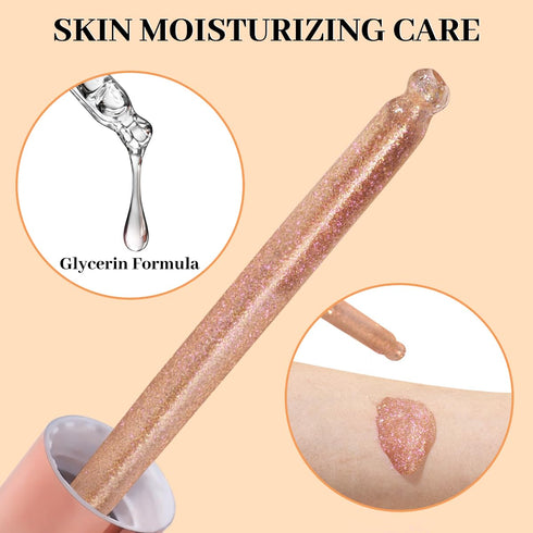 UCANBE Hydrating Body Glitter Dewy Highlighter Makeup Luminizer Drops Body Shimmer Liquid Face Glow Sparkles for Women Gifts (Rose Gold #03)...