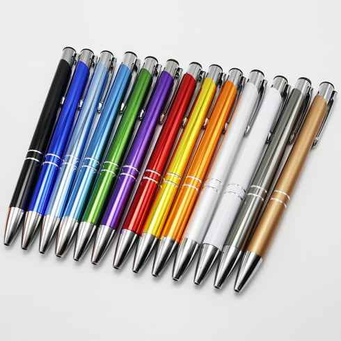 Stylish quality metal ballpoint Pens, black ink, soft writing experience (Multiple body colours (13 colours per pack))...