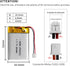 EEMB Lithium Polymer Battery 3.7V 280mAh 562030 Lipo Rechargeable Battery Pack with Wire Molex Connector for Dashcam Bluetooth Speaker - Confirm D...