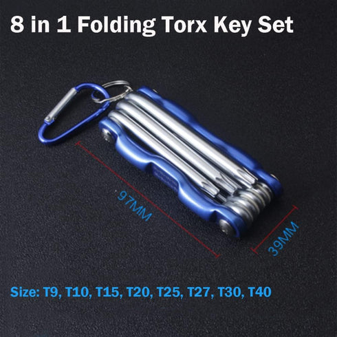 Utoolmart Torx Key Set, 8 in 1 Folding Torx Combination Wrench Set Repair Tool for Torx Head Socket Screw Sizes Include T9-T40...