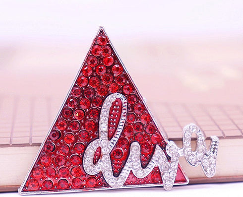 Sparking Red Diamond Inlady DELTA Diva Pin Brooch Women Siterhood Group Gifts Soror Party Beautiful Gifts Jewelry...