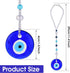 Evil Eye Car Hanging Ornament, Blue Evil Eye Charms for Car Rear View Mirror Lucky Car Accessories Beaded Decor Amulet Protection and Blessing Tra...