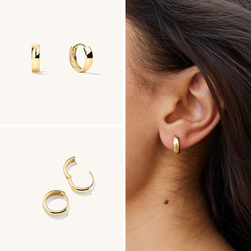 3Pairs Small Gold Huggie Hoop Earrings Set for Women Men?14K Gold Plated Tiny Hypoallergenic Lightweight Earrings for Sensitive Ears, Everyday Ear...