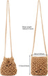 Ovida Crochet Mini Bucket Bag Purse Summer Woven Beach Shoulder Bag Drawstring Closure Crossbody Bag Handmade Hobo Bag...