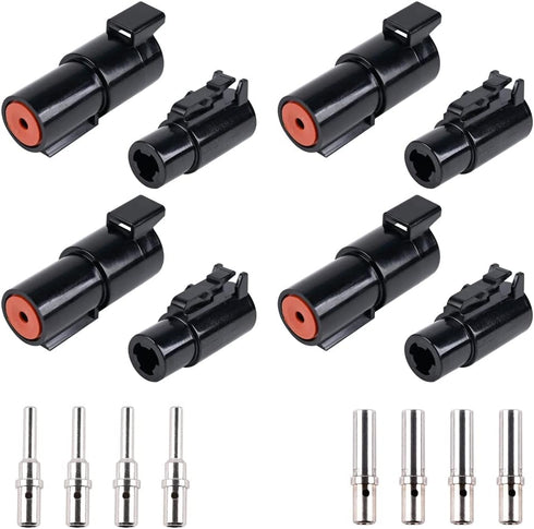 JRready ST6286 1 Pin DTHD Connector 4 Sets,IP67 Waterproof Single Terminal Connectors for Heavy-duty Applications,Contact Size 12 Crimp Wire Gauge...