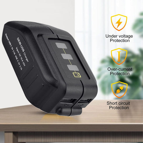 USB Charger for Dewalt 10.8V - 20V Battery, Power Tool Battery Charger Adapter (Battery Not Included)...