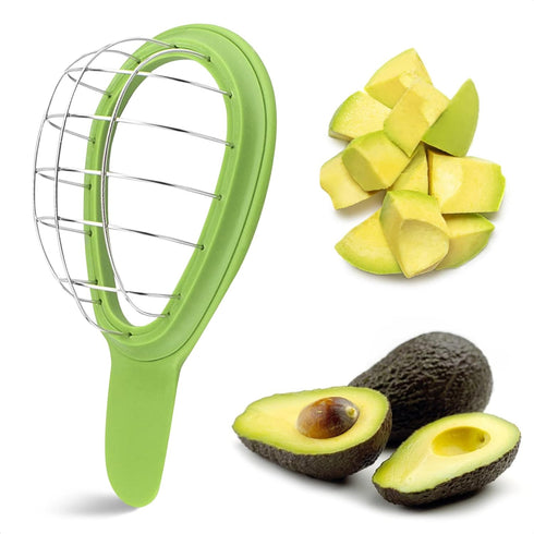 Avocado Slicer Tool - 3.2 x 6.3 Inches Avocado Cuber Tool with Ergonomic Handle, Easy to Use and Clean, Food-Grade Plastic and Stainless Steel, Go...