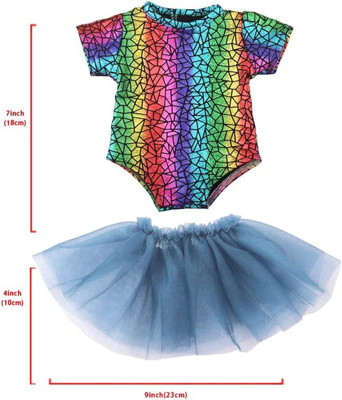 7 Sets of Doll Clothes Accessories for 18 Inch American Dolls, includes 6 Sets of Charming Doll Dresses, 1 Unicorn Themed Doll Pajama Set, Perfect...