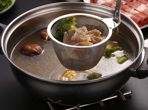 TENTA Kitchen Premium 18/8 Stainless Steel Mesh Spider Spaghetti Dumpling Noodle Strainer -Mouth Diameter 3.8 inch Basket and 8.1inch Handle...