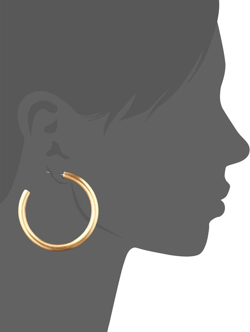 Lucky Brand Women's Gold Large Tubular Hoop Earrings, One Size...