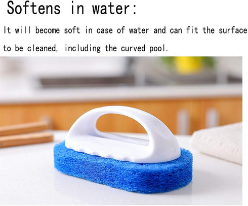 Sponge Brush Home Kitchen Powerful Decontamination Cleaning Brush Bathtub Brush (3pc,Sponge Brushes-Blue)...