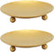 YYaaloa 2 pack Gold Decorative Iron Plate Candle Holder 4.33'' Candle Stand Candle Plate for LED & Wax Candles, Incense Cones, Spa, Weddings (Gold...