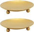 YYaaloa 2 pack Gold Decorative Iron Plate Candle Holder 4.33'' Candle Stand Candle Plate for LED & Wax Candles, Incense Cones, Spa, Weddings (Gold...