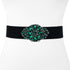 E-Clover Fashion Floral Rhinestone Buckle Women's Elastic Waist Cinch Belt for Dress for Waist Size 25''-32''...