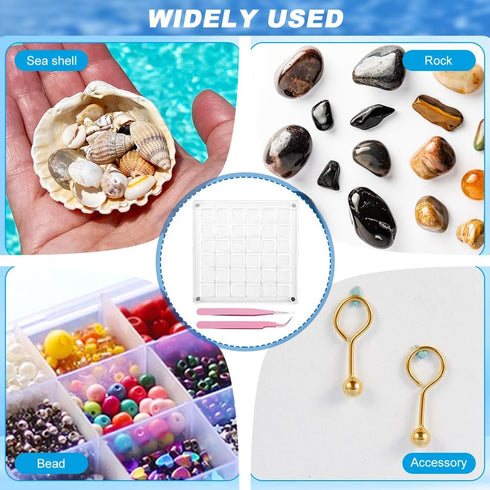 36 Grids Acrylic Magnetic Seashell Display Box, Advantageouse Acrylic Magnetic Seashell Display Box, Clear Seashell Storage Box, for Bead, Nail, J...
