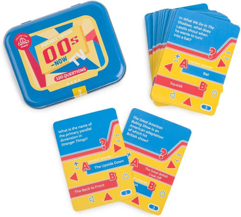 TV Trivial Pursuit Game - 00's Fun & Challenging Card Game Set 60 Cards with 120 Questions - Easy to Play Pocket Trivia Games for Adults Teenagers...