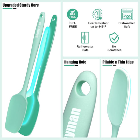 Silicone Spatula Set of 5 Spatulas Silicone Heat Resistant 446°F Kitchen Spatulas for Baking, Cooking and Mixing,Non Stick Cookware Food Grade, BP...