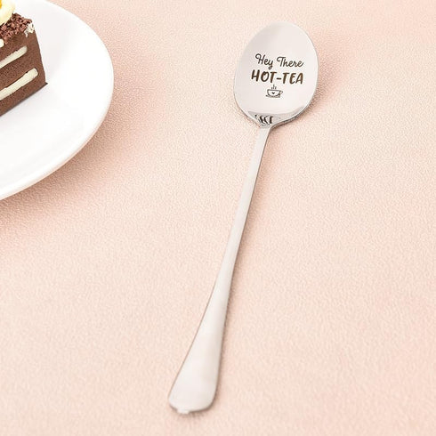 Hey There Hot Tea Spoon for Women Men Christmas Birthday Gifts for Tea Lover Best Friend Mom Dad Xmas Presents for Husband Boyfriend Him Valentine...