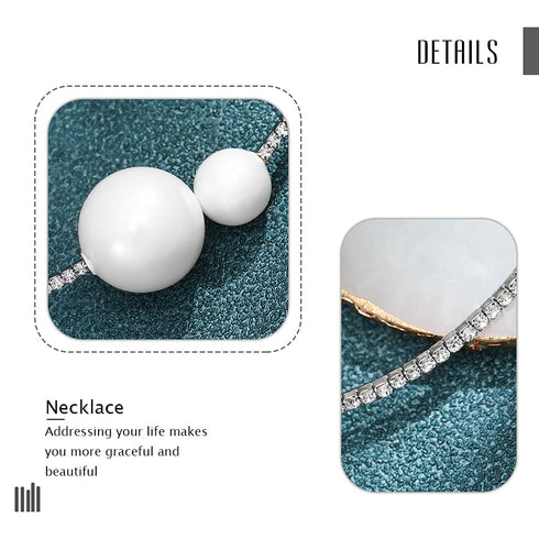 Jeairts Cystal Pearl Choker Necklace Silver Rhinestone Adjustable Necklaces Fashion Necklace Jewelry Party Gifts Costume Accessories for Women and...