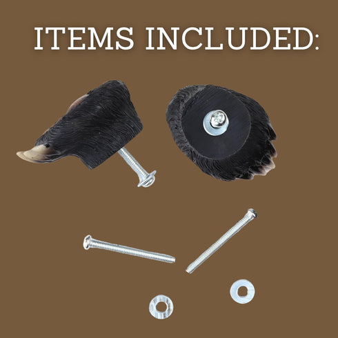 Needzo Black Bear Paw Drawer Knob Pulls, Rustic Cabin Accessory for Cabinets, Dressers and More, Installation Hardware Included, 2.2" x 1.5" x 1.7...