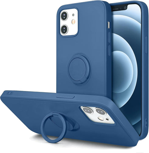 Hython Case for iPhone 12 Case & iPhone 12 Pro Case with Ring Stand, 360° Rotatable Ring Holder Magnetic Kickstand, Shockproof Rubber Protective P...