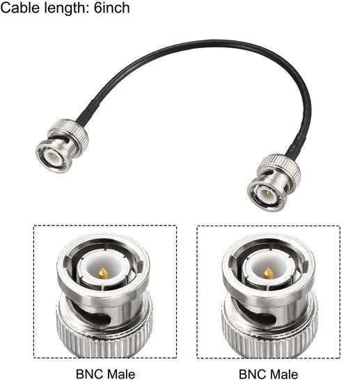 uxcell BNC Male to Male Coaxial Jumper Cable 50 ohm 6 inch RG174 for Video Signals,CCTV,DVR,Camera 2pcs...