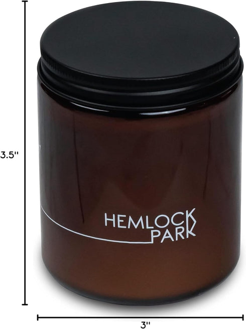 Hemlock Park Crackling Wood Wick Candle Handcrafted with Natural Coconut Wax (Standard 8 oz, Bergamot Cedar)...