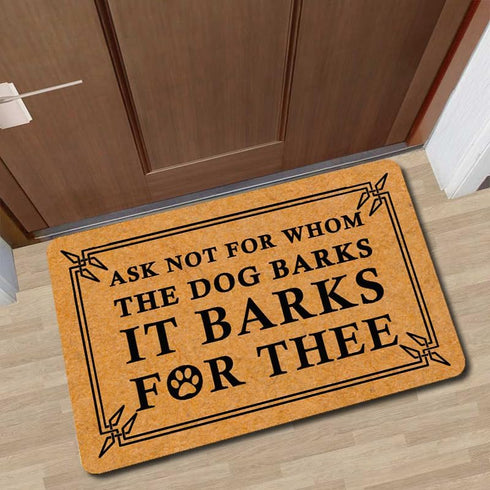 Funny Mats The Dog Barks It Barks for Thee Indoor Floor Welcome Mat for Entrance Way Rubber Back for Front Door Indoor Outdoor Cute Rugs 23.6"(L) ...