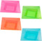 Party Essentials 10 Count Hard Plastic Square Twist Salad/Snack Bowls, 12-Ounce, Assorted Neon...