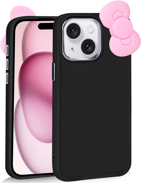 Compatible with iPhone 11 Case, Cute 3D Bowknot Design Soft Silicone Shockproof Cover for iPhone 11 6.1" 2019 Black...