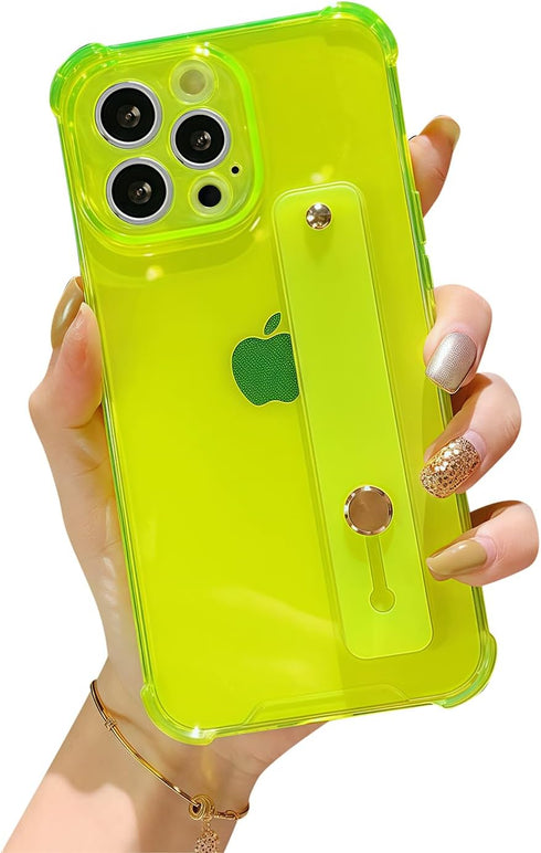 siduater Strap Holder Case for 6.1" iPhone 12 Pro with Wristband Kickstand, Clear Soft TPU Protective Shockproof Bumper Rugged Cover, Adjustable H...