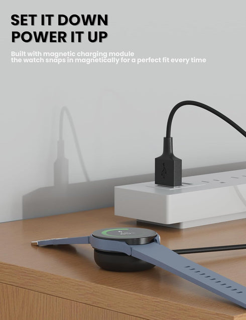 Bicmice Charger Compatible with Samsung Galaxy Watch 6/6 Classic/5/5 Pro/4/4 Classic/3/Active 2/Active Wireless Charging Cable USB Cord Dock for G...