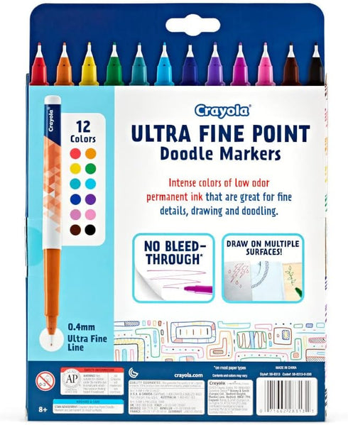 Crayola Ultra Fine Point Markers, Art Markers, Gifts for Teens, 12 ct...