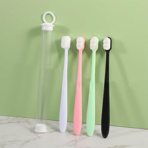 4Pcs Wave Style Extra Soft Toothbrush, Nano Toothbrush for Sensitive Gums Micro-Nano Manual Toothbrush with Soft Floss Bristle for Gum Care Protec...