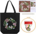 Canvas Tote Bag Embroidery Kit with Flower Pattern Instructions DIY Arts Crafts Supplies Cloth Threads Tools Beginners Needlepoint Kits(1)......
