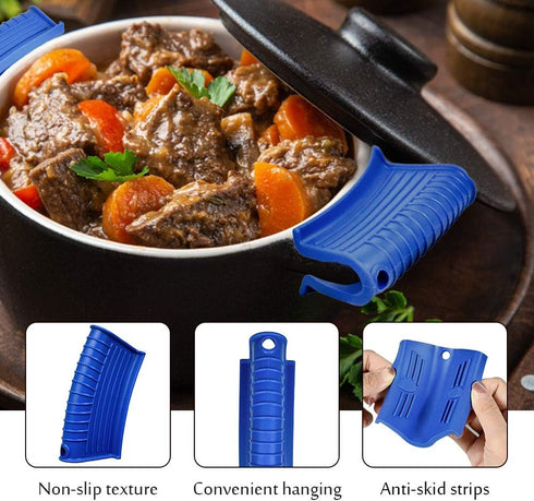 Silicone Assist Handle Holder, Hot Skillet Handle Covers Pot Grip Handle Sleeve Cast Iron Skillets Non-Slip Heat Resistant Pan Grip Cover for Cast...