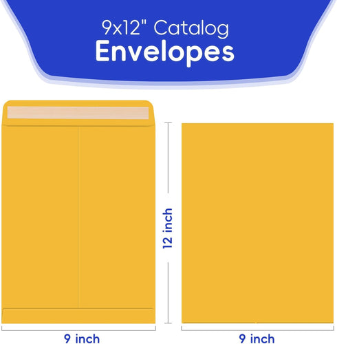 25 Pack 9 x 12 Catalog Mailing Envelopes, Self-Seal Brown Kraft Manilla Envelopes for Mailing, Organize, storage, Home, Office Business...