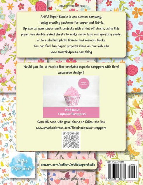 Floral Scrapbook Paper: 20 patterned double sided sheets. 8.5" x 11". 40 designs (Decorative Craft Paper)...