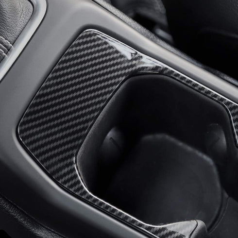 CheroCar Cup Holder Cover Frame Trim for Jeep wangler JL JLU 2018-2020, for Jeep Gladiator JT 2020 (Carbon Fiber)...