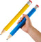 2pcs 13 Inch Wooden Jumbo Pencils, Blue & Yellow Large Toy Pencil with Cap & Eraser Oversized Giant Big Pencil Funny Extra Huge Novelty Pencil for...