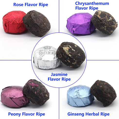LWXLJMJZC?Ripe Puerh Tea Mini Cake 30pcs(10 Tastes*3pcs) |Yunnan Pu-erh Tea |Rice Balls (Cook&uncook) Pu'erh Tea | Mini Tuo Cha Black Tea...