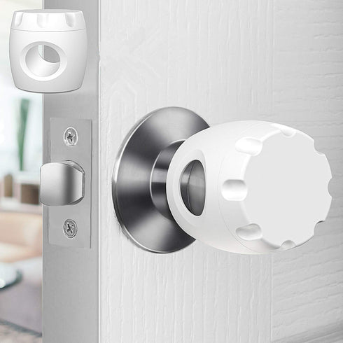 Door Knob Safety Cover, 4 Pack Baby Safety Door Handle Cover, Screw Thread Design, Reusable, Reliable Solution to Prevent Kids from Popping Off Th...