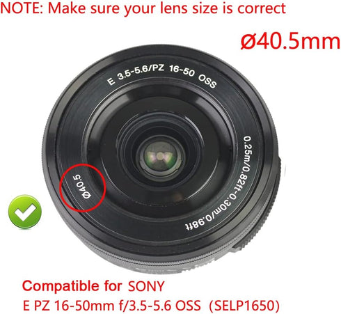 40.5mm Lens Cap Compatible for Sony Alpha A6600 A6500 A6400 A6300 Camera kit E PZ 16-50mm f/3.5-5.6 Lens. (2 Packs)...
