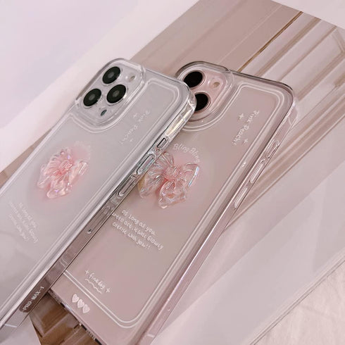 Ownest Compatible for iPhone 13 Cute 3D Pink Bowknot Slim Clear Aesthetic Design Women Teen Girls Camera Lens Protection Phone Cases Cover......