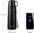 Coffee Travel Mug Vacuum Insulated Thermal Water Bottle Build-in Lid Cup Stainless Steel Leakproof 17Ounce Black Matte Finish...