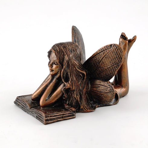 Top Collection 4386 Miniature Garden & Terrarium Fairy Reading Statue, Small, Bronze...