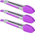 Small Kitchen Tongs 7 Inch Mini Silicone Appetizers Tongs, Set of 3 (Purple)...