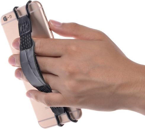 TFY Security Hand Strap with Leather Belt Holder Stand Compatible with iPhone 16 Pro Max / 15 Plus / 14 Pro / 13/12 / Xs/XR/SE/Galaxy S24 / S23 / ...