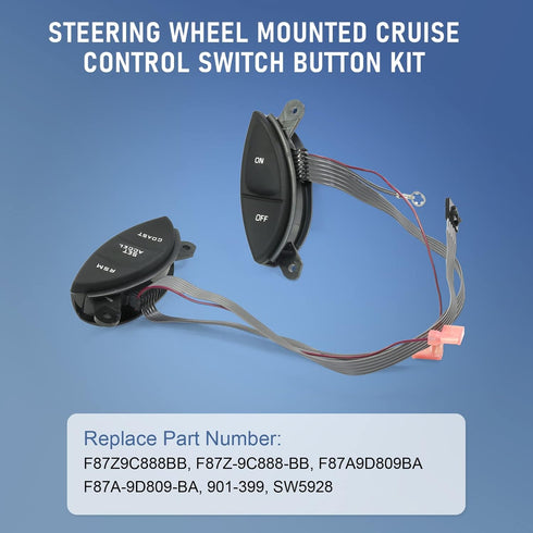 Steering Wheel Mounted Cruise Control Switch Button Kit Replacement for Ford Ranger 1998-2003, for Explorer Sport Trac 2001-2005, for Mercury Moun...