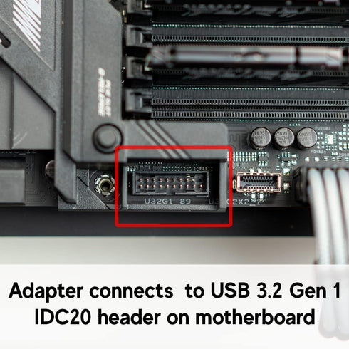 LINKUP - USB-C Front Panel Adapter - Converts Motherboard 3.0/3.1 IDC20 19-Pin Header to Type-C (A-Key) - Designed for All USB-C Devices - Solid C...